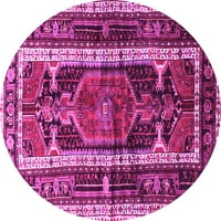 Ahgly Company u zatvorenom okruglom medaljoni ružičaste tradicionalne prostirke područja, 3 'okrugla