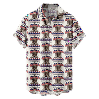 4. jula muška havajska majica USA Nacionalna zastava košulju u boji 3D majica ovratnik plus veličine