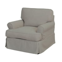 Kolekcija hamptona 60 svijetlo sive klizave stolice za t-jastuke sa jastukom za leđa i sjedala