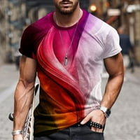 HFYIHGF MENS majica mišićna teretana vježba Atletska košulja Summer 3D digitalni tisak kratkih rukava