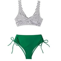 Ženski kupaći kostim Split bikini printom bez rukava bez rukava bez rukava