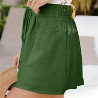 Žene Ljetne kratke hlače Ženska modna boja pune boje casual širokim nogama labavo visoke struke čipke