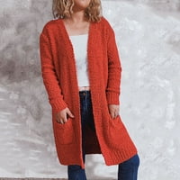 HFYIHGF ženski dugi rukav mekani džemperi pleteni džemper otvoren prednji kardigani Otizga ležernih