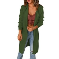Otvoreni prednji pleteni kardigan kardigan džemper za žene ženski casual kaput dugih rukava meka džemperska jakna lagana kardigan zelena