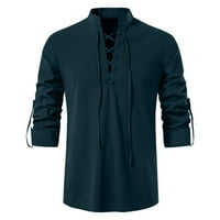 Muška košulja Čvrsti štand vrat labav dugi rukav modna modna elegantna majica