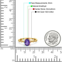 14k zlato 0,08ct ovalni prirodni opal g si dijamantna angažman vjenčani prsten veličine 10