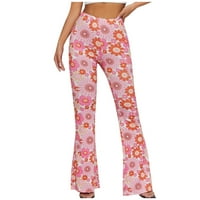 Cacomomrk PI Clearence ženske ležerne ljetne duge hlače High Squak tiskane hlače ružičaste