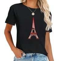 Eiffelov toranj Modni ženski grafički grafički majica, majica s kratkim rukavima Pariz Lover pokloni