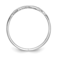 Čvrsta 14k bijelo zlato Ime Infinity Love Knot Simbol prstena Veličina 6,5