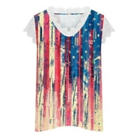 Gaecuw Američka zastava Kamizola Dan neovisnosti Žene vrhovi modna kauzalna bluza čipka bez rukava bez
