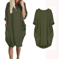 Ljetne haljine za prodaju za žene plus veličine kratkih rukava skraćenica košulja okrugla vrata Maxi