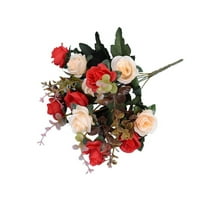 Glave Buketi ruže simulacijski buket, umjetno cvijeće za kućni dekor, crveni