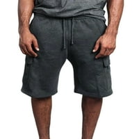 Luxplum muške pantalone za koljena duljine elastične struke kratke hlače ravno noge garde za kuhanje