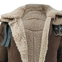 Muškarci plus veličina zimski kaput rever ovratnik dugih rukava podstavljena koža Vintage zgušnjava