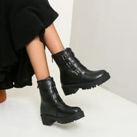 Zunfeo žene Chelsea čizme - čipke up pustinjske čizme Čvrsto srednje ručne cipele s toplim čizmama čizme