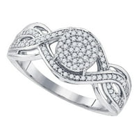 Dijamantna ponuda 10kt bijeli zlatni okrugli dijamantski klaster mladenka za venčani prsten za vjenčanje