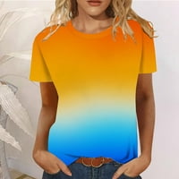TKLpehg majice za žene Trendy Summer Gradijent gradijent grafičkih majica Udobno izlasci na vrhu kauzalne pograde za opuštene majice Bluze naranče