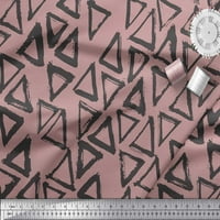 Soimoi ružičasti pamučni pamučni pamučni trokut geometrijski dekor tkanina tiskano dvorište široko
