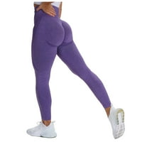 Ženska čista boja -prilazna sportska fitnes trčanje visoko struk joga hlače Žene Visoko struk joga Slim Fit Yoga Hlače sa džepovima za žene