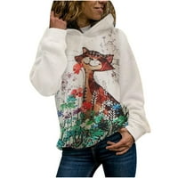 Fatuov ženski Y2K Zip up hoodie klirence - Ispišite dugi rukav pulover jesen gumb do 60% popusta