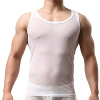 Oblikovi za muškarce plus veličine Donje rublje Boxer GasHoves Mrežne košulje bez rukava bez rukava Vidi kroz mrežični prsluk Ležeran