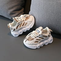 B91XZ tenisice za djevojčice Toddler Cipele Dječja LED lagana pruga cipele čipke up platnene cipele
