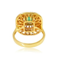 Čvrsta 18KT Žuto zlato SI Clarity Hi Color Diamond Oval Emerald Gemstone Ring Online Emerald Store
