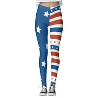 Žene Patriotska SAD Američka zastava Custom Bool Holor Skinny Hlače za jogu trče pilates