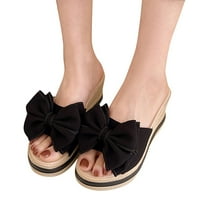 Ženske dame modne casual čvrste otvorene platforme za note sandale cipele za plažu crne 6.7931