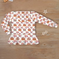Dukseri za djecu Toddler Halloween Outfit Bundkin Cat Cvjetni slatki print CrewNeck Prevelika košulja