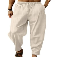 Muške pantalone nacrtaju ljetne pantske solidne boje posteljine muške lagane dno plaže Royal Blue XL