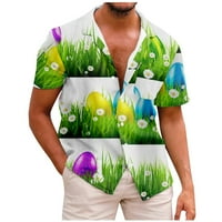 Ljetni trendi čišćenje muške majice Uskršnji tiskani muški ljetni labavi modni majica s kratkim rukavima