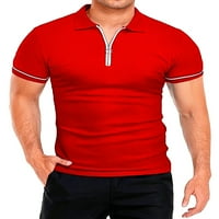 Beiwei Muški atletski patentni zatvarač Majica Solid Color Teretana Tee Men Plain Pokretanje polo majice