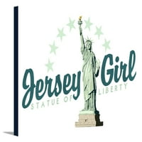 Džersey Girl - Kip Liberty - bijela pozadina - umjetničko djelo u vezi sa fenjerom