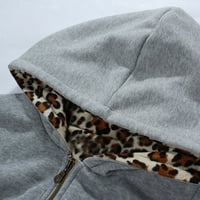 Modna ženska jakna za toplu FAU-u zimski leopard dugih rukava gornji odjeća