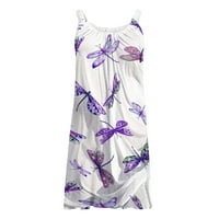 Ljetne haljine za žene Slatki leptiri Print Spring Haljina Sunderssovce Ležerne prilike bez rukava BOHO