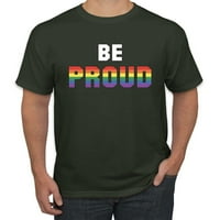 Budite ponosni Rainbow LGBT-a Muška grafička majica, Šumska zelena, X-velika