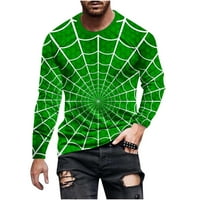 Majica s dugim rukavima za muškarce Slim Fit 3D dukserica za ispis Dnevni pulover Crewneck Tee Bluza