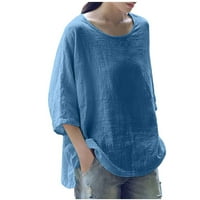Moocorvic čiste boje za žene rukav plus pulover veličine prevelikih bočnih podijeljenih ručnih vrata
