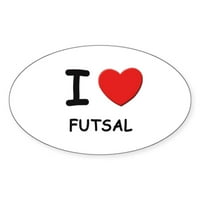 Cafepress - I Love Futsal Ovalna naljepnica - Naljepnica