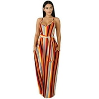 Toto Plus Veličine za žene Ljetna modna labava velika veličina prugasta haljina Striped cvjetni ispisani