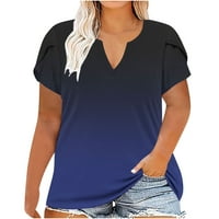 Ausyst ženske vrhove modne ležerne tiskarske košulje s kratkim rukavima s labavim plusom tee vrhovi