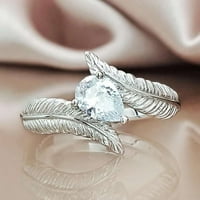 Heiheiup lično kreativni list dijamantski prsten za angažman vjenčani prsten za žene prstenovi za teen