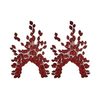Vodootpisni ovratnik za vez od listova oblika naljepnice ovratniku DIY COLLAR zakrpe za ženske odjeće tamno crveno