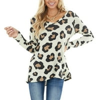 Ženska ležerna Vruća leopard košulja za ispis labavih rukava s dugim rukavima Hot8SL4869786