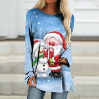 Pulover džemperi za žene - dame elegantna lubanja tiskana majica Božić gnome lubanje ženske dukseve