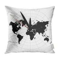 Vrijeme svijeta Mapa Sat Globe Old Zone Outline Vintage jastuk jastučni jastuk
