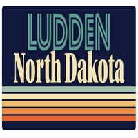 Ludden North Dakota Vinil naljepnica za naljepnicu Retro dizajn