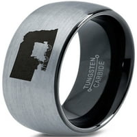 Tungsten Nebraska Cornhusker Državni konjički nosač prsten za muškarce Žene Udobnost Fit crna kupola