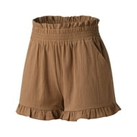 Žene Ležerne kratke hlače Ljeto Comfy plaže kratke hlače Ruffle sa džepovima kratke hlače za žene
